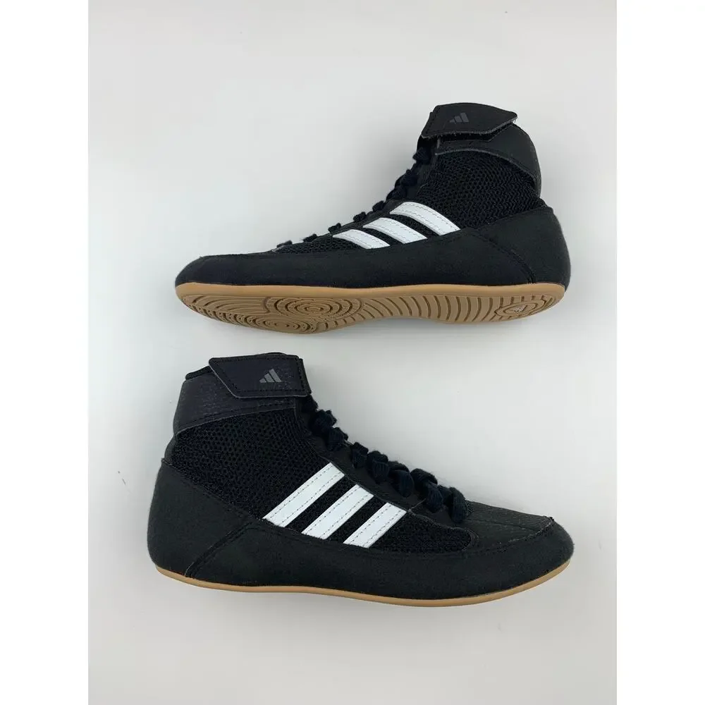 Adidas Youth HVC 2 Wrestling Shoes Black Lace Up Strap AQ3327 Boys Kids 1